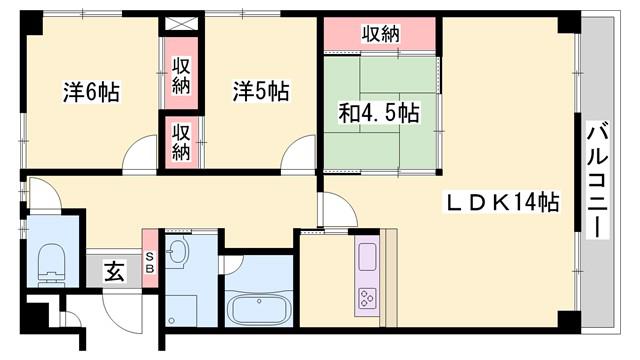 ヌーベゆらの(3LDK/2階)の間取り写真