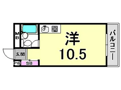 I・N・Kサンヒル(ワンルーム/1階)の間取り写真