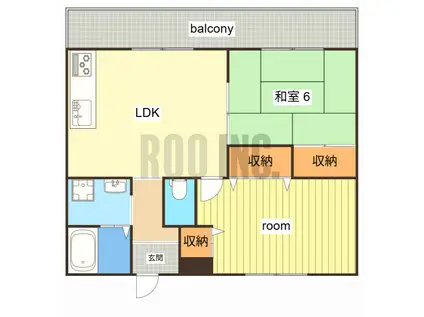 ラブリー英賀保(2LDK/5階)の間取り写真