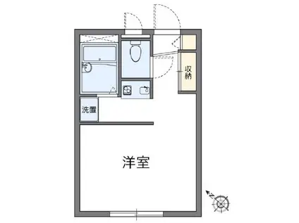パレスひなた(1K/2階)の間取り写真