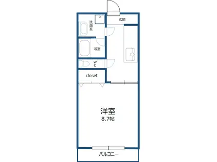 メルベーユ(1K/3階)の間取り写真