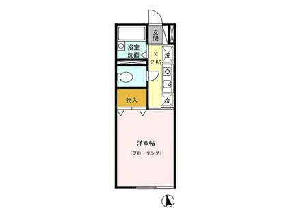 メゾンブランシュ(1K/1階)の間取り写真