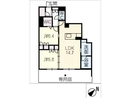 ラフィネ(2LDK/1階)の間取り写真
