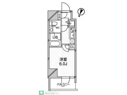 ジェノヴィア綾瀬スカイガーデン(1K/13階)の間取り写真