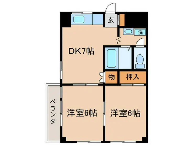 ロイヤルシティ夢見ヶ崎 2階階 間取り