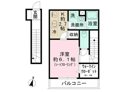 ルミナージュ新中野(1K/2階)の間取り写真