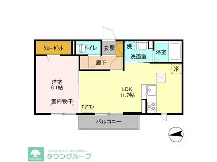 ライフマンション A(1LDK/1階)の間取り写真
