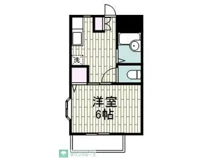 ドミールM(1K/2階)の間取り写真