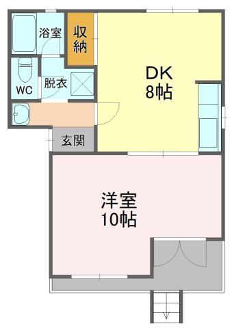 ウイング春日III(1LDK/1階)の間取り写真