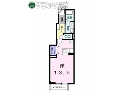 サン・ライズ(ワンルーム/1階)の間取り写真