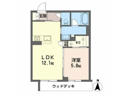 シャーメゾン グラースII(1LDK/1階)の間取り写真