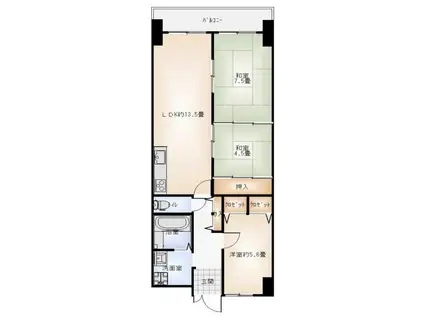シャルム堺(3LDK/2階)の間取り写真