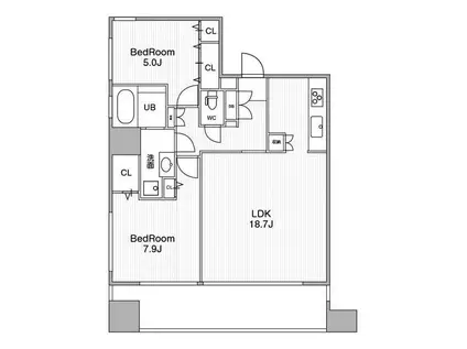 アーバンフラッツ池袋プレミアム(2LDK/25階)の間取り写真
