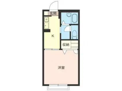 クレール東海神(1K/2階)の間取り写真