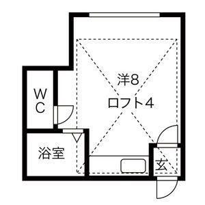 北27条クラブハウスB(1DK/1階)の間取り写真