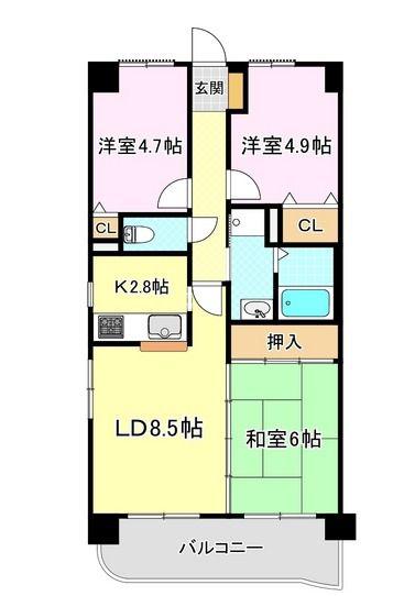 ネオハイツ並木II(3LDK/5階)の間取り写真