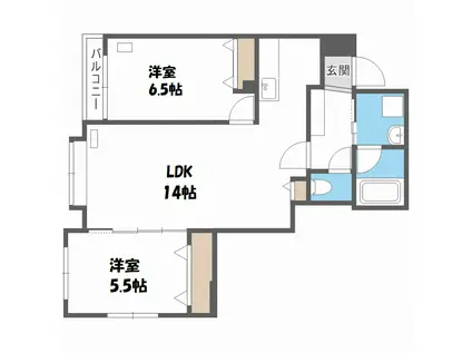 ノヴァ本郷ST(2LDK/1階)の間取り写真