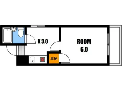 JSビル可部(1K/3階)の間取り写真