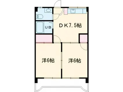 ヴィラージュ星岡(2DK/2階)の間取り写真