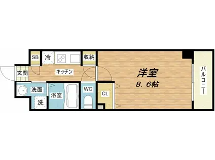 エグゼ大阪城東(1K/4階)の間取り写真