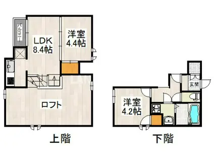 CB東比恵テルス(2LDK/2階)の間取り写真