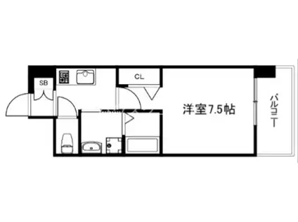 ベラジオ雅び京都西院II(1K/2階)の間取り写真