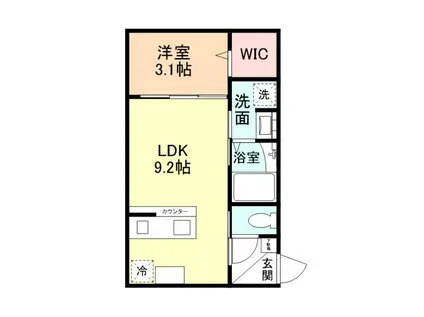 INTEGRAL MELLOW(1LDK/1階)の間取り写真