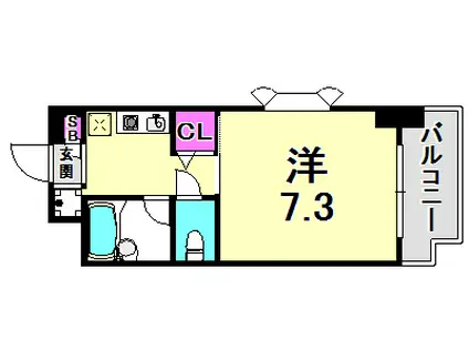 アーバネックス西宮門戸(1K/4階)の間取り写真