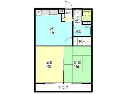 ストークハウスS(2DK/3階)の間取り写真