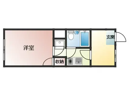 エスティライフ喜志駅前(1K/1階)の間取り写真