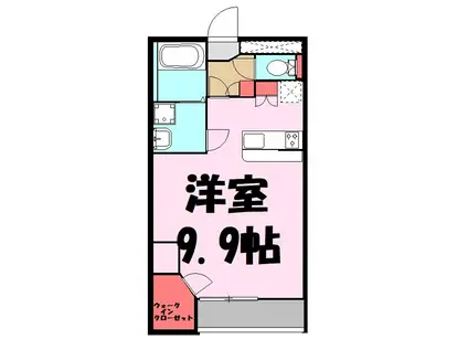 RIVER2(1K/2階)の間取り写真