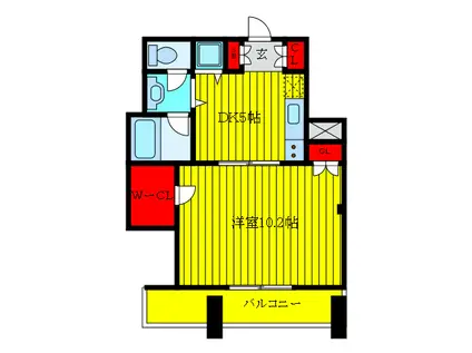 アビテ王子(1DK/6階)の間取り写真