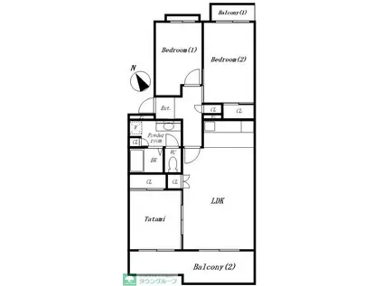 入間リバーサイド30号棟(3LDK/4階)の間取り写真