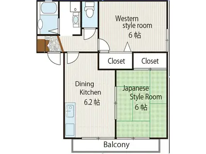 ART REPIA(2DK/2階)の間取り写真