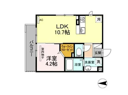 パドレ ヴィヴィ(1LDK/3階)の間取り写真