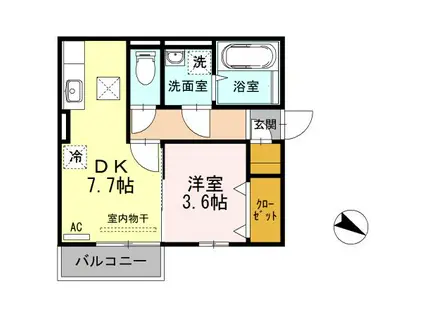 セントアルカシオン(1DK/1階)の間取り写真