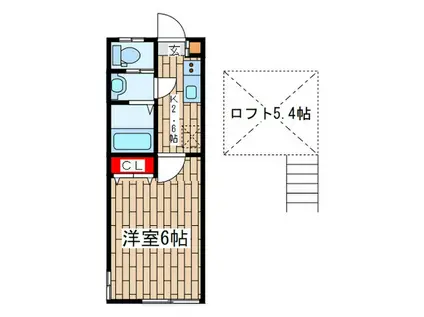 レイディアンス安浦(1K/2階)の間取り写真