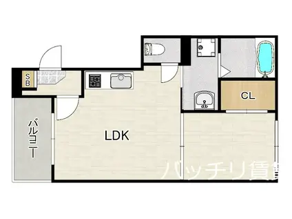 N-BACE NAJIMA(1LDK/3階)の間取り写真