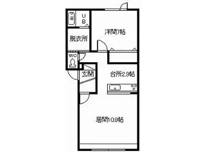 メゾン・ド・フローリー・ベスパ―349(1LDK/2階)の間取り写真