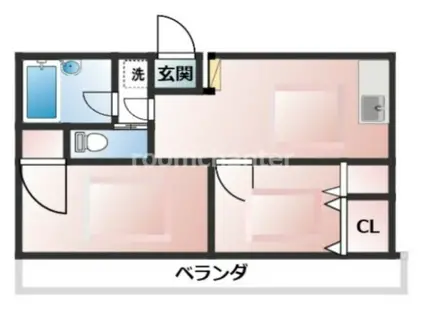 西横浜コーポ(2DK/3階)の間取り写真