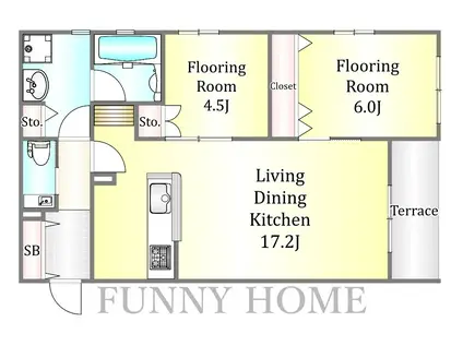 ガーデンコート大崎(2LDK/1階)の間取り写真