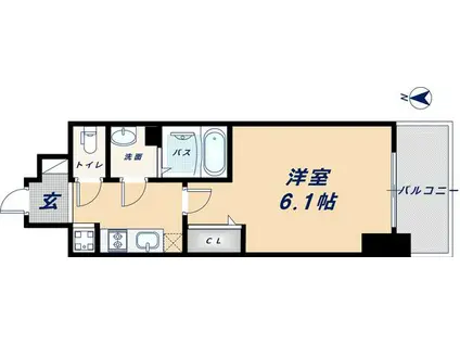 プレサンス難波クチュール(1K/12階)の間取り写真