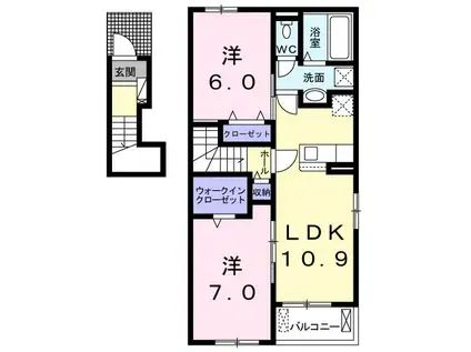アミストッソ・コルザ III(2LDK/2階)の間取り写真