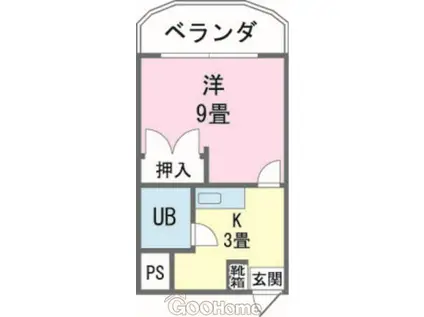 ピアコスモ(1K/4階)の間取り写真