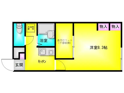 レオパレスロン(1K/2階)の間取り写真