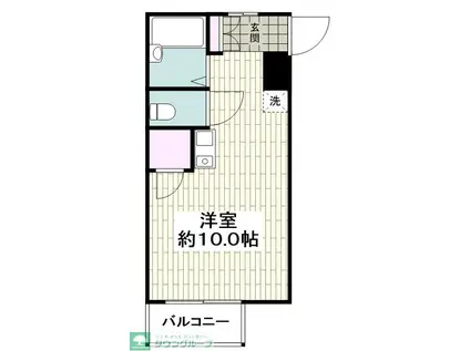 ソラール相模大野(ワンルーム/2階)の間取り写真