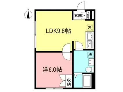 ALATO池袋MUTE(1LDK/3階)の間取り写真