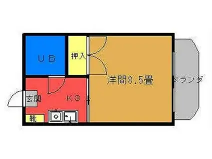 ウイングスヒル上原(1K/7階)の間取り写真