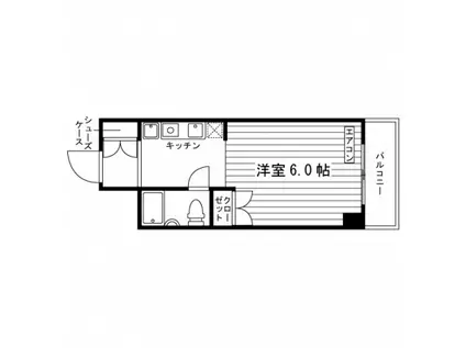クロスコート南浦和(ワンルーム/3階)の間取り写真