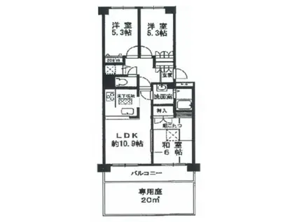 メゾンドール明石山ノ手台(3LDK/5階)の間取り写真
